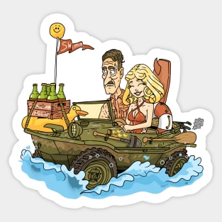 Schwimmwagen amphibious car. Sticker